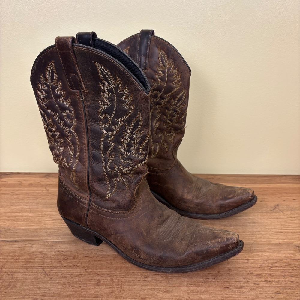 LAREDO‎ Tremaine Leather Cowgirl Boots Brown Women Size 9 Casual Country Western